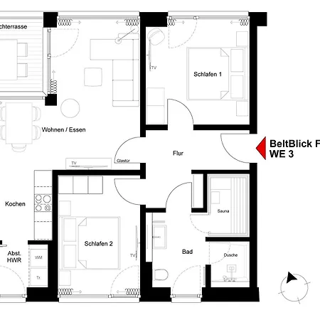 Beltblick 3 - Moderne Direkt An Der Ostsee Mit Meerblick Und Sauna!